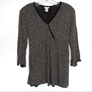 Mimi Maternity Cream/Black Swirl Printed Blouse
